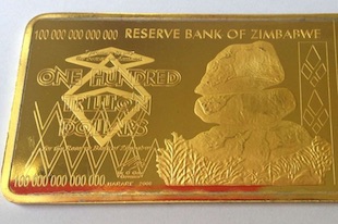 monnaie au Zimbabwe or
