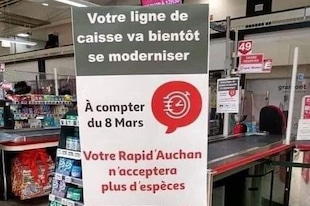 Boycottez Auchan et ceux qui refusent l'argent liquide !