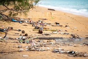 déchets sur la plage