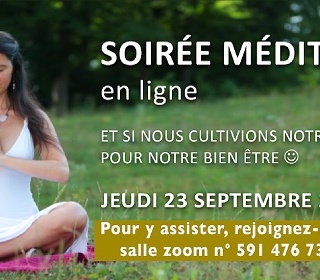 Soirée méditation en ligne, le 23 septembre