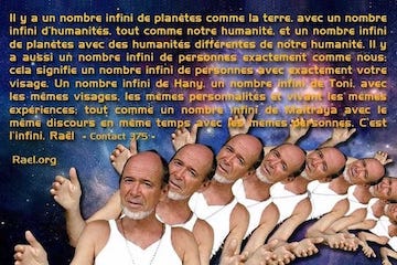 l'infini - Un nombre infini de planètes et de personnes semblables