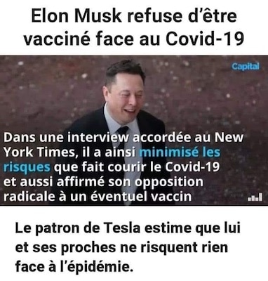 Elon Musk refuse le vaccin COVID-19