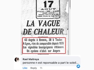 Vague de chaleur en 1919 : personne n'est responsable à part le soleil...