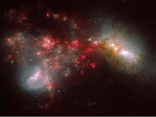 collision entre deux galaxies